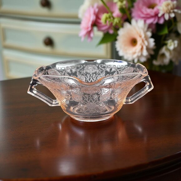 Pink Life Vintage Florentine No.1 Pink Depression Glass Bowl • Hazel-Atlas 1930s - Picture 8 of 8